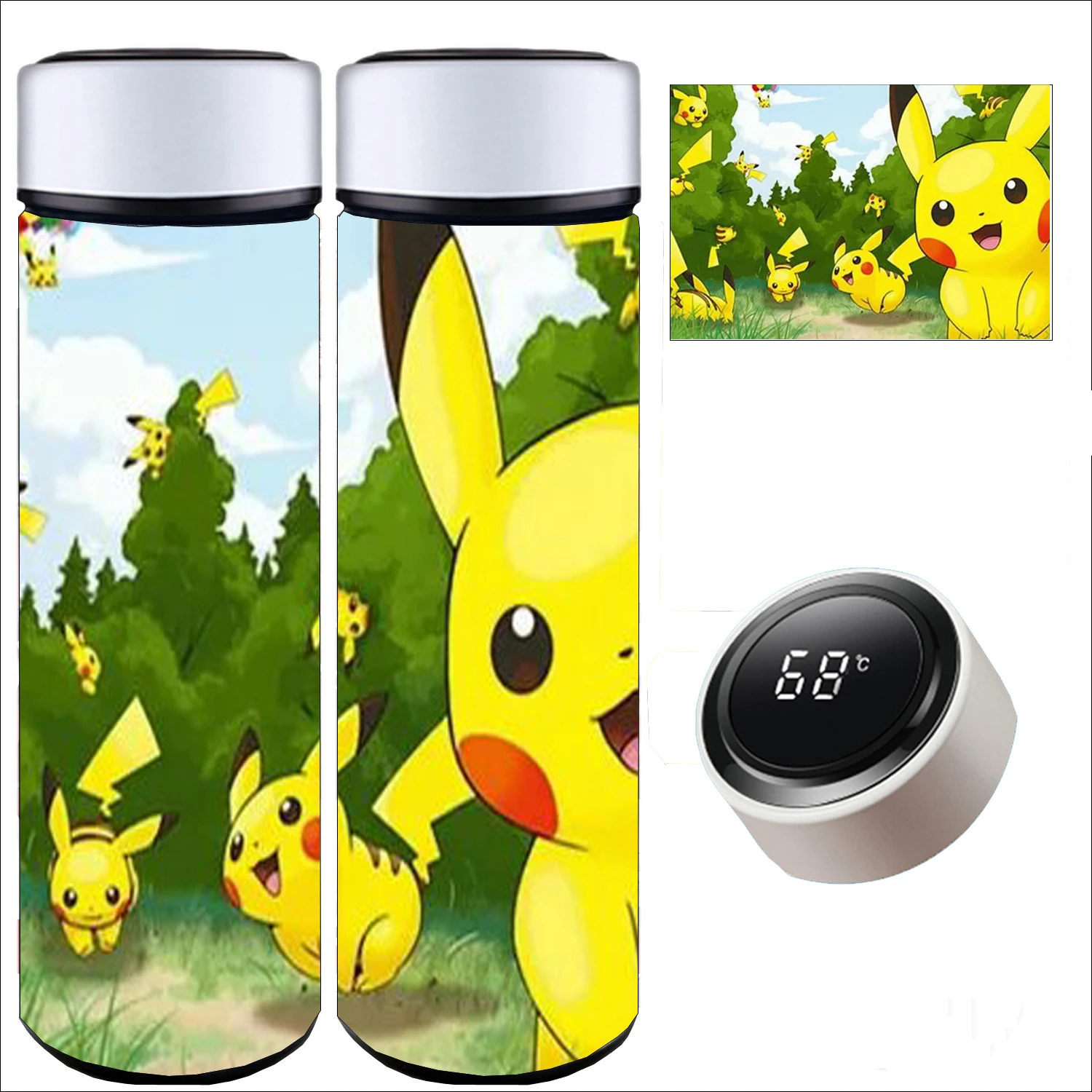

Pokémon anime Pikachu insulation cup winter intelligent temperature display water cup cute children birthday Christmas gift