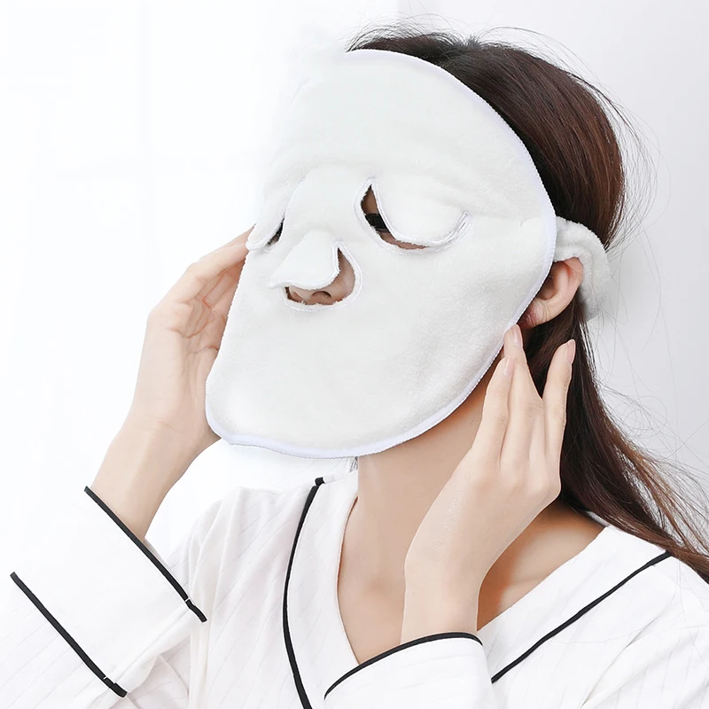 New Soft Reusable Face Towel Moisturizing Cold Hot Compress Coral Fleece Mask Beauty Skin Care for Women Girls |