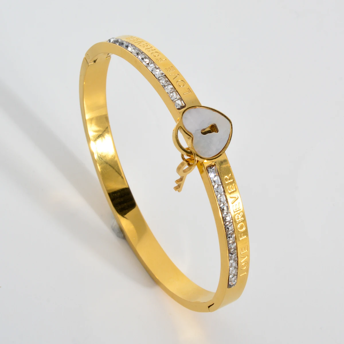 Женский браслет из нержавеющей стали с надписью Love роскошный золотым покрытием