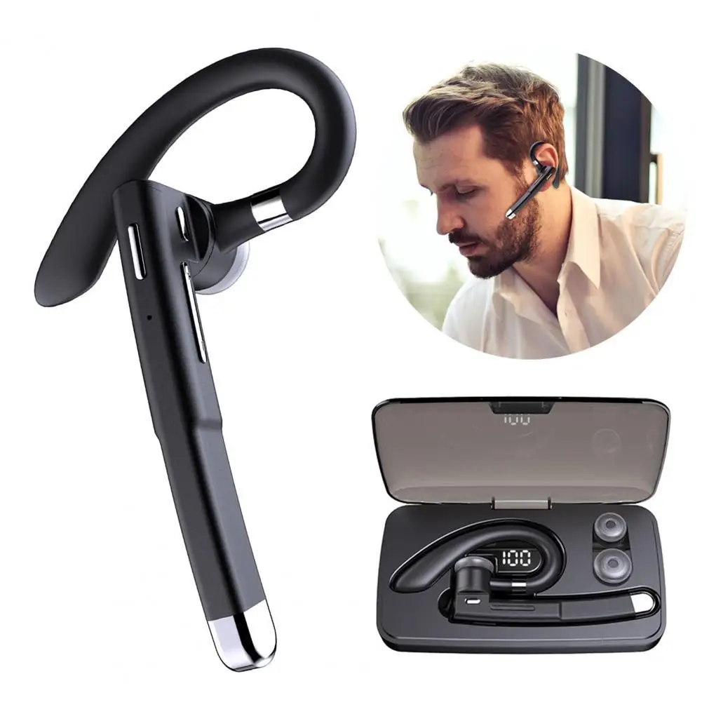 

YYK-520 Waterproof Wireless Bluetooth HiFi Headset with Battery Display for Xiaomi Huawei All Smart Phone Business Hook Earbuds