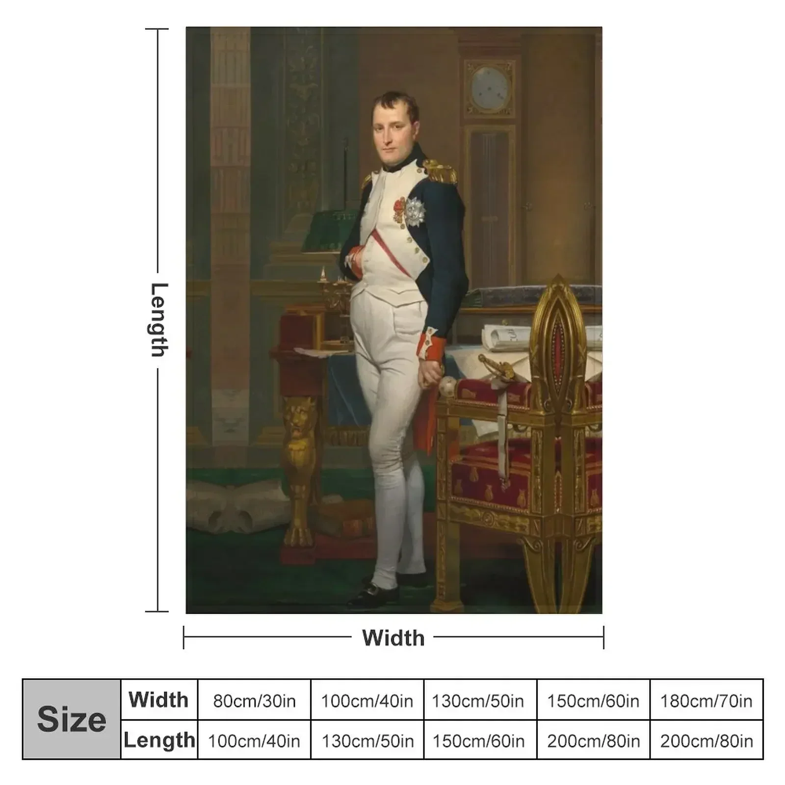 Одеяло Император Наполеон в его исследовании от Jacques-Louis Дэвида мягкое одеяло