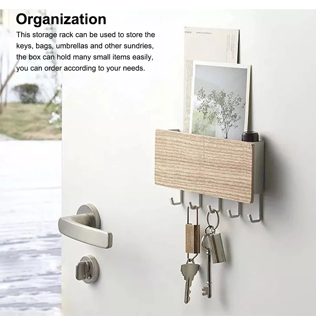 

Hot Wall-hung Type Wooden Decorative Wall Shelf Sundries Storage Box Prateleira Hanger Organizer Key Rack Wood Wall Shelf