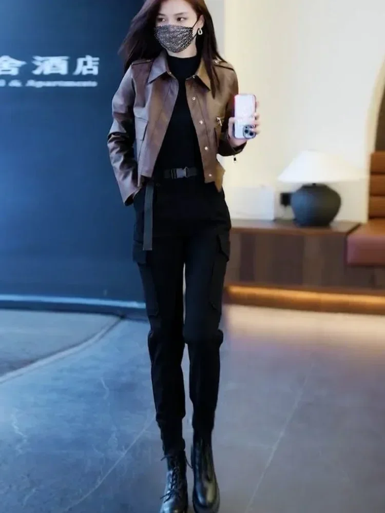 Женские брюки-карго-карандаш осень-зима оригинальные брюки в стиле Харадзюку