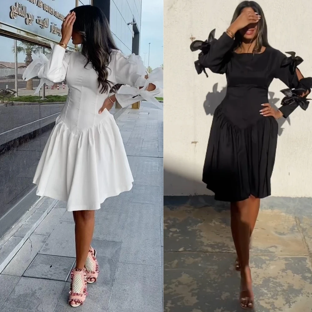 Индивидуальное трикотажное платье с драпированным бантом для выпускного вечера