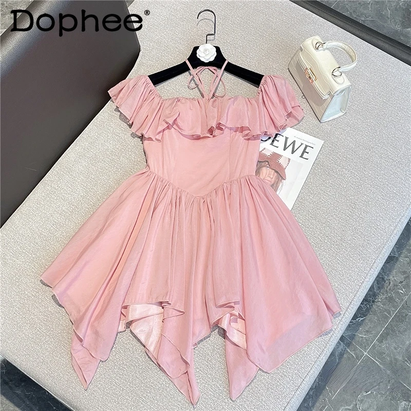 

Женское праздничное платье, розовое облегающее платье в стиле богини с открытыми плечами и бретельками, лето 2022