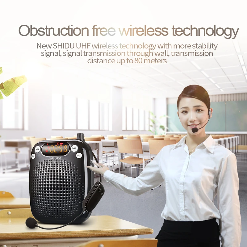 Портативный Bluetooth беспроводной усилитель голоса для учителей мегафон с UHF