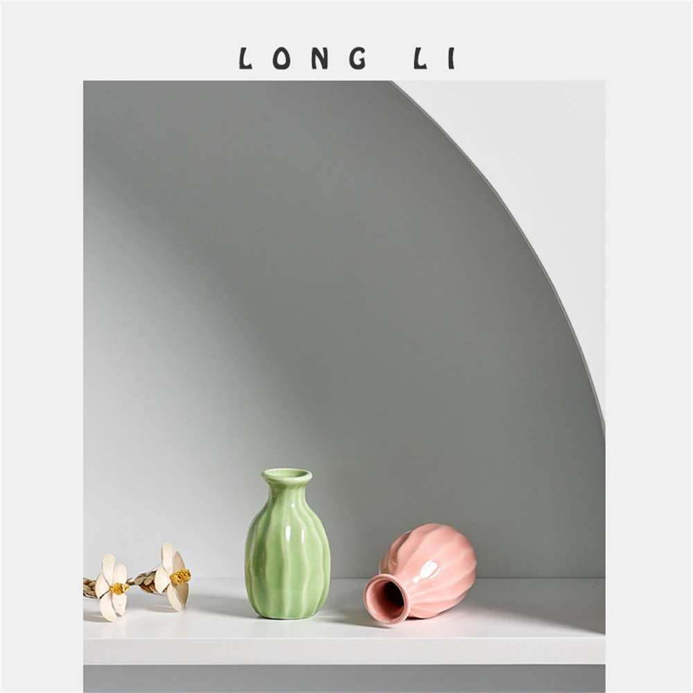 

Ceramic Stable Flower Pot Container Hand-held And Comfortable Simple Vase Smooth And Translucent Mini Flower Vase Round