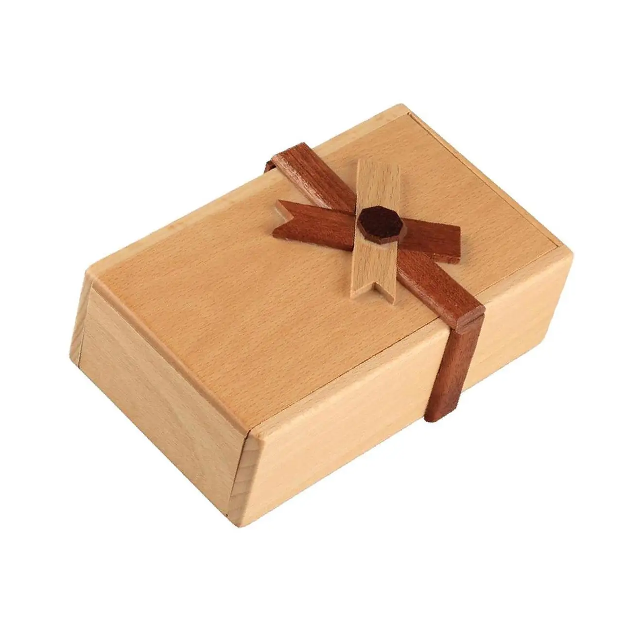 

Wooden Puzzle Box with Hidden Compartments Brain Teaser Jewelery Money Box