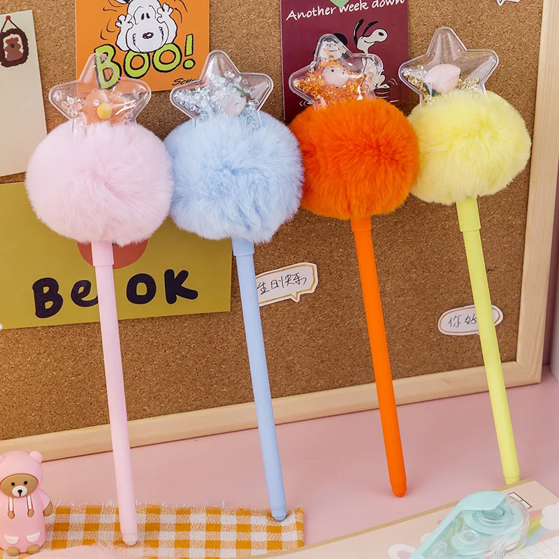 2 шт./упак. милая плюшевая звезда гелевая фоторучка рекламная с черными чернилами