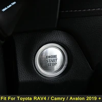 interior parts fit for toyota rav4 camry avalon 2019 2022 engine start stop button cover trim stickers red blue silver