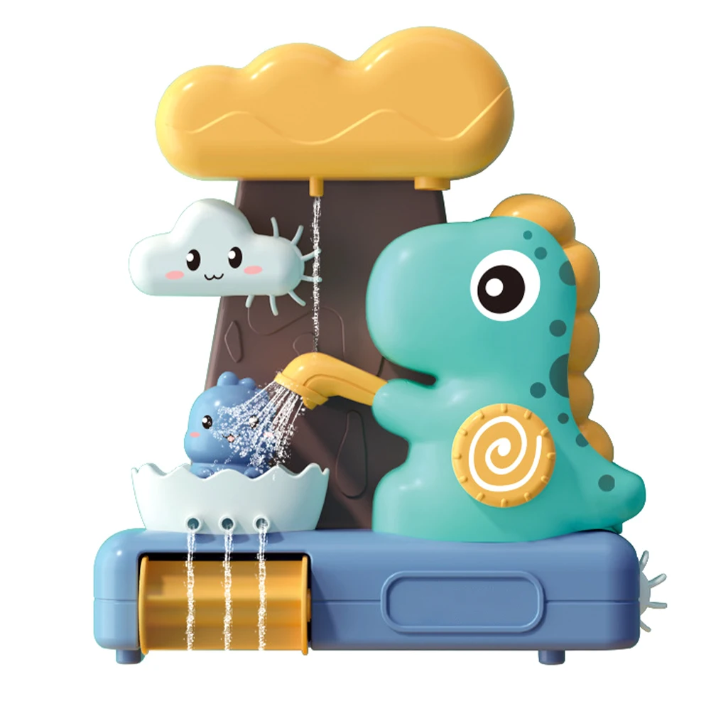 

Baby Bath Toy Bathroom ABS Sprinkler Wheel Shower Suction Cup Water Spray Bathtub Game Gift Cute Dinosaur Durable Smooth