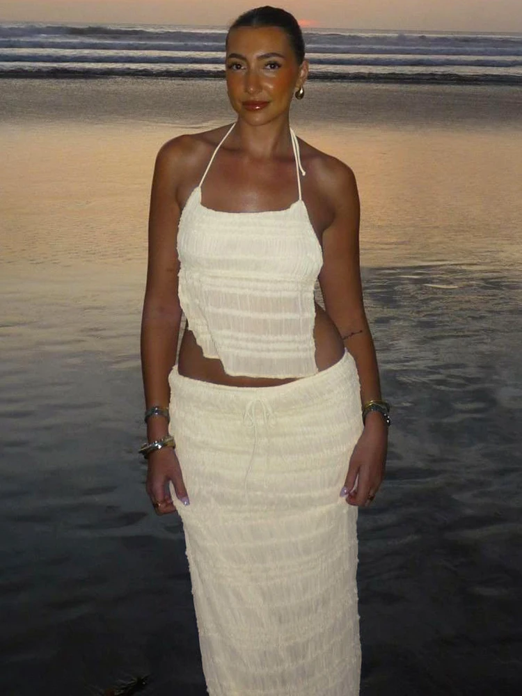 Insglas прозрачный сетчатый топ и юбка