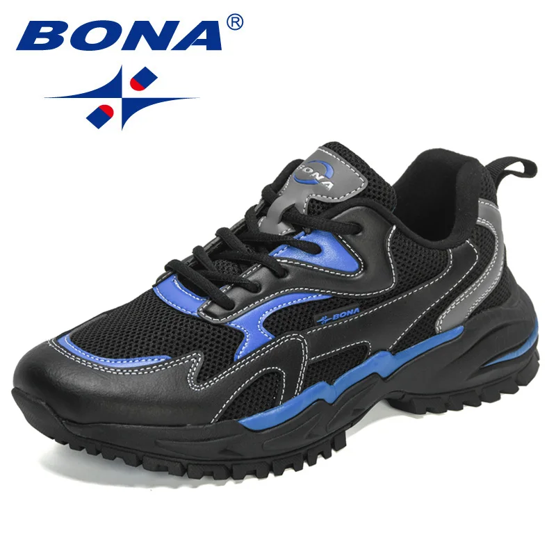 BONA 2022 New Designers Classics Running Shoes Men Sport Shoes Trend Lightweight Walking Shoes Man Sneakers Breathable Footwear