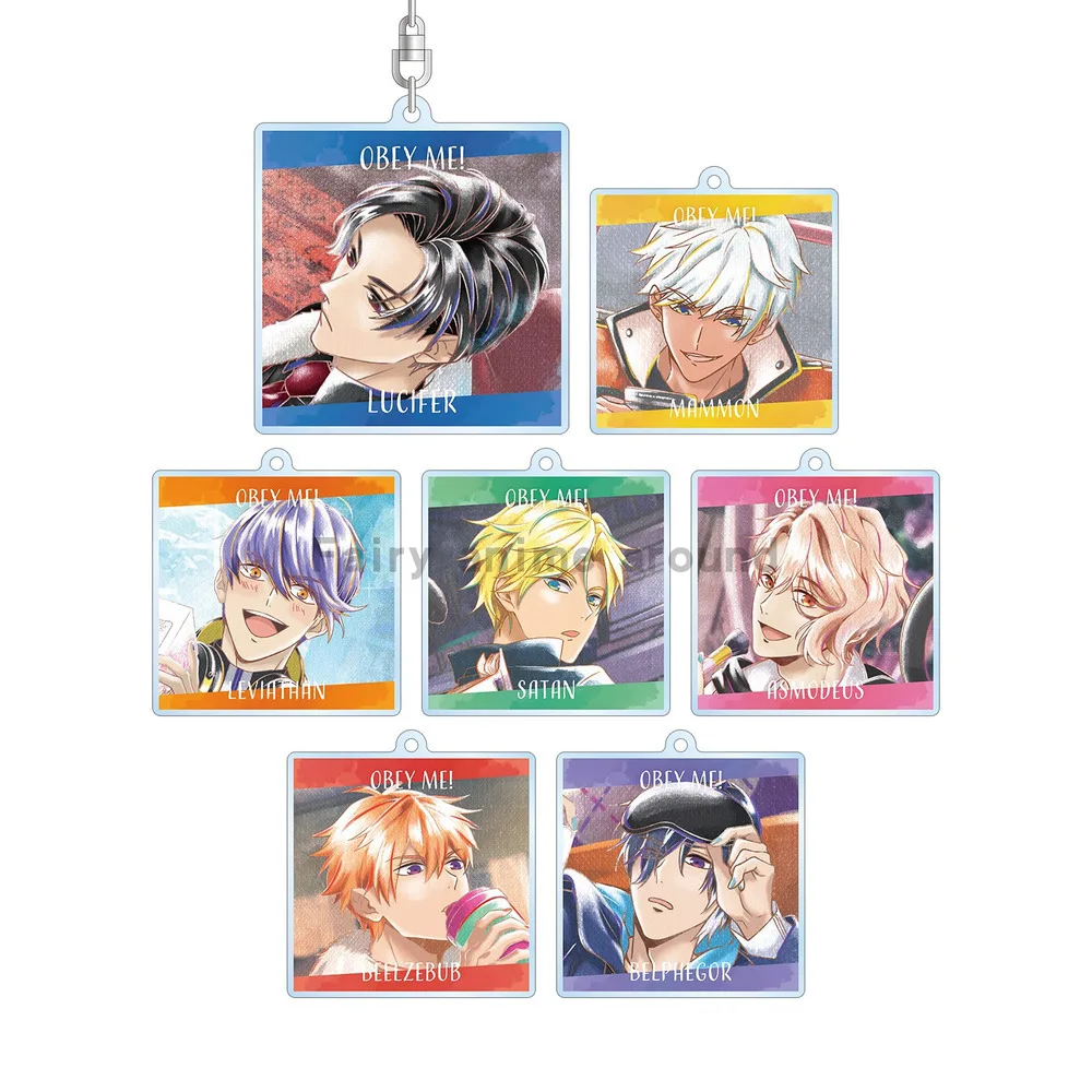 Брелок в стиле аниме 2-Obey Me кукла игра Asmodeus Beelzebub Belphegor Leviathan Lucifer Mammon акриловый