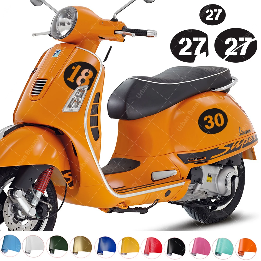 

75th Anniversary Motorcycle number 18-34 Decal For Piaggio Vespa PRIMAVERA GTS super 300 946 GTV 150 50 Sprint Sei Giorni Picnic