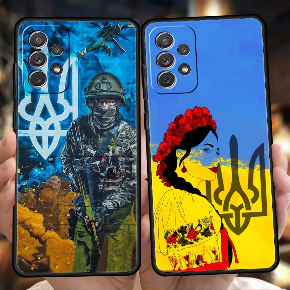 

Ukraine Flag Map Pattern Clear Phone Case for Samsung Galaxy A13 A14 A22 A32 A33 A34 A52 A72 A11 A51 A71 5G Shockproof TPU Shell