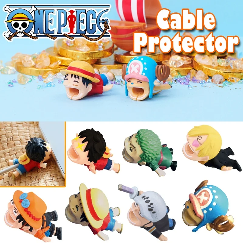 

New One Piece Luffy Zoro Ace Chopper Law Sanji Phone Accessories Cable Protector