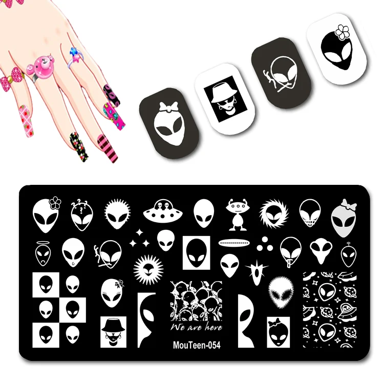 2022 New Graffiti Pattern Nail Stamping Plates Art Plate Templates for Nails #073 |