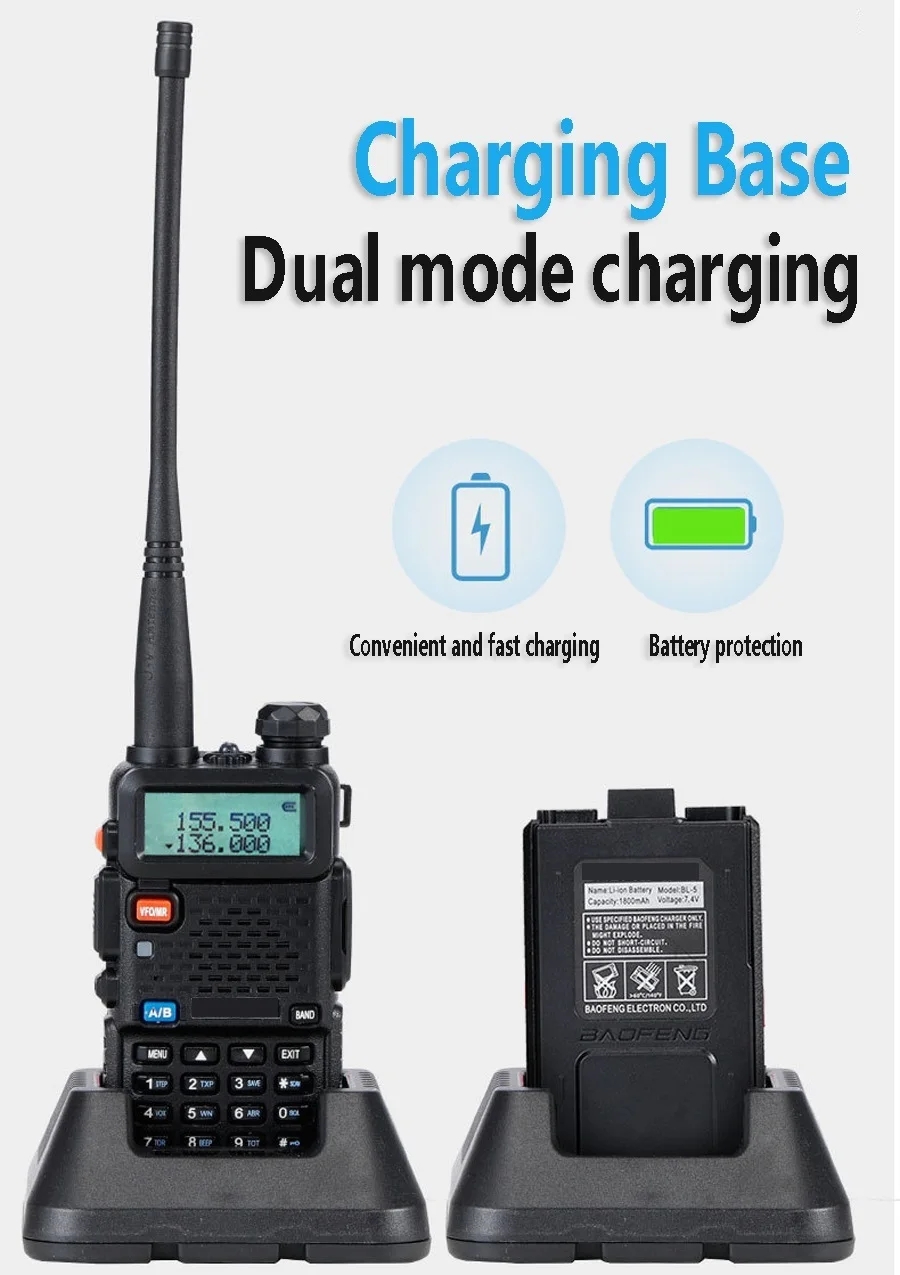 Baofeng UV 5R 10KM CB Ham Radio Station Two-way Amateur VHF Powerful 8W /5W UV-5R Walkie-talkie Hunting Radios
