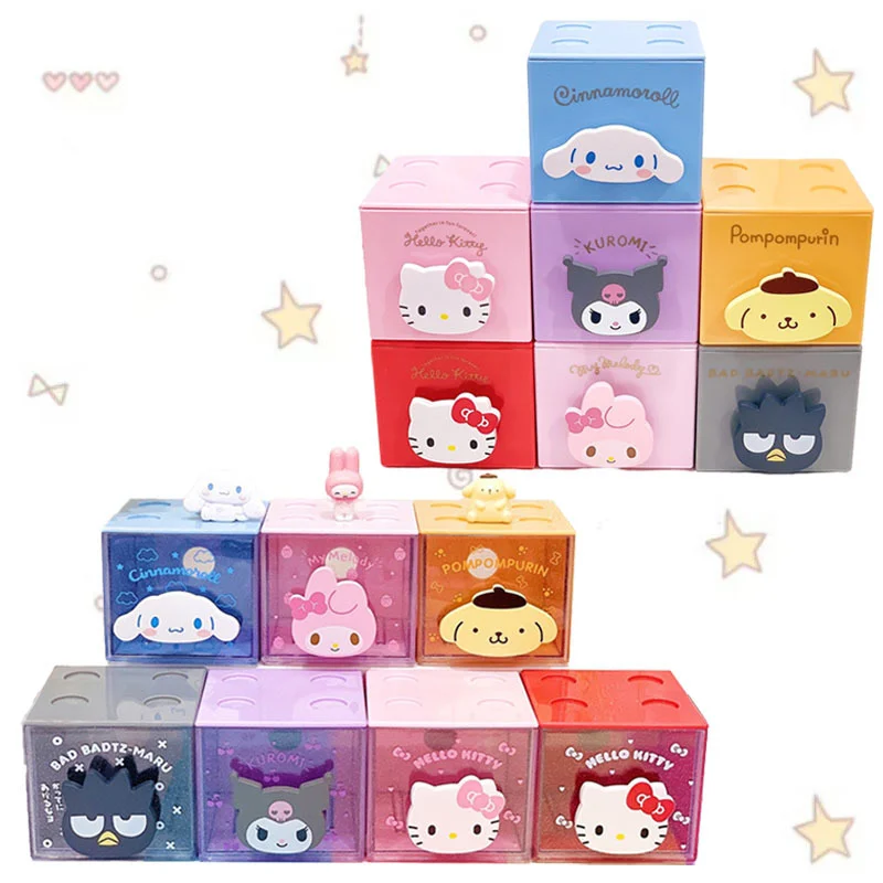 

Аниме Kawaii My Melody Cinnamoroll Kuromi Purin Dog Kt Cat Desktop Stack ящик коробка мультяшная Милая Пыленепроницаемая коробка для хранения мелочей