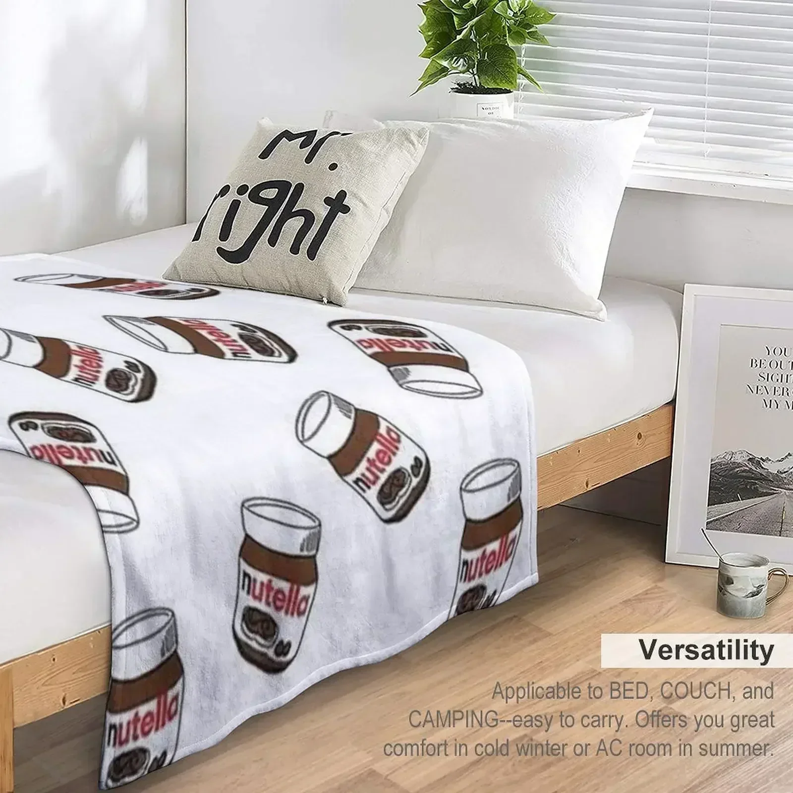 Nutella Pattern Set Throw Blanket Softest Cute Soft Beds christmas gifts Blankets