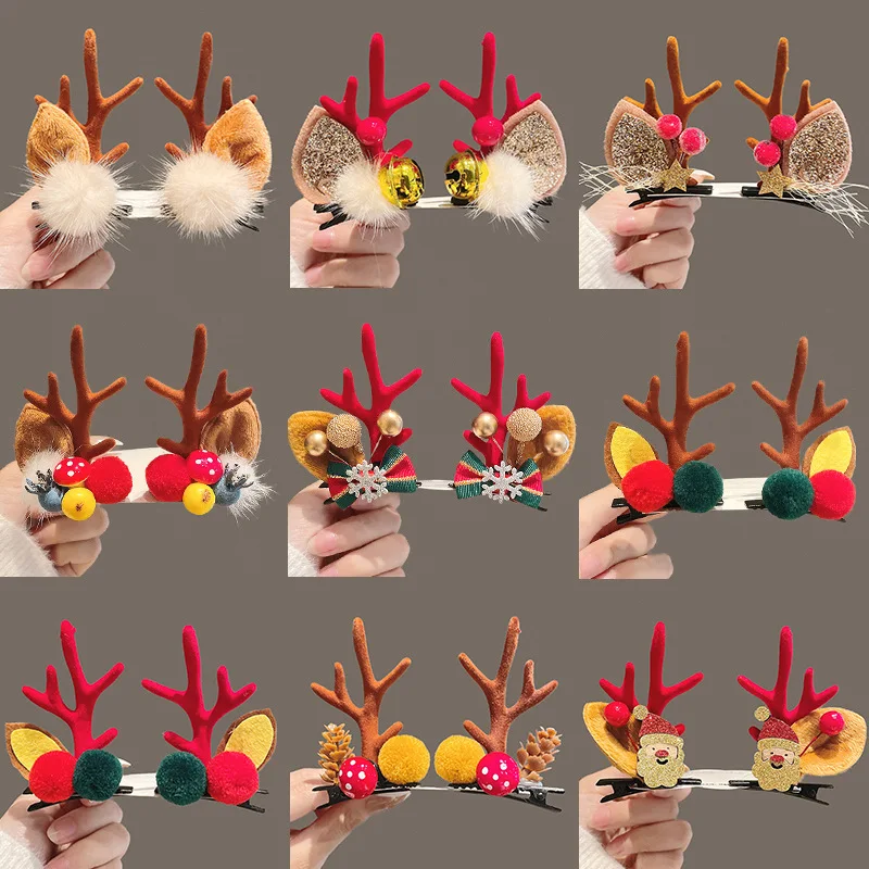 

Christmas Headdress Cute Antler Hair Clip COS Dress Up Photo Props Decoration Elk Antler Headband Women Girls Xmas Headwear Gift