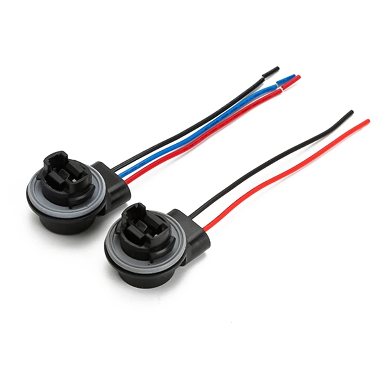 

J60F Car Turn Signal Brake Light Instrument Lamp Tail Lamps LED Bulbs Holder Plug Adapter Wiring Harness Connector 3156 3157
