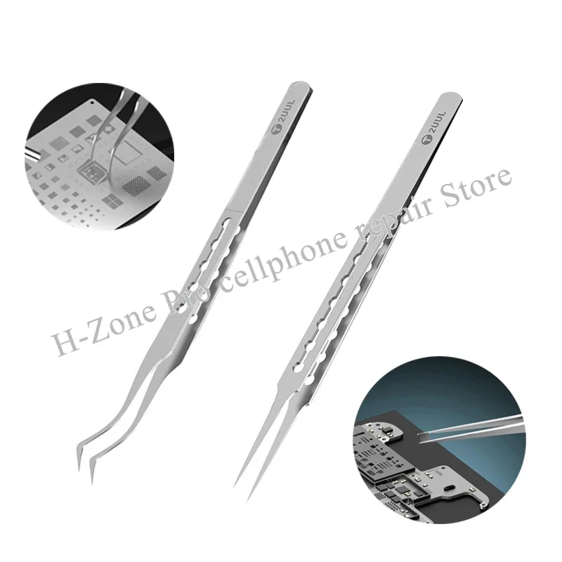 2UUL TW21 TW22 Немагнитный нержавеющий полый трафаретный пинцет для пайки печатных