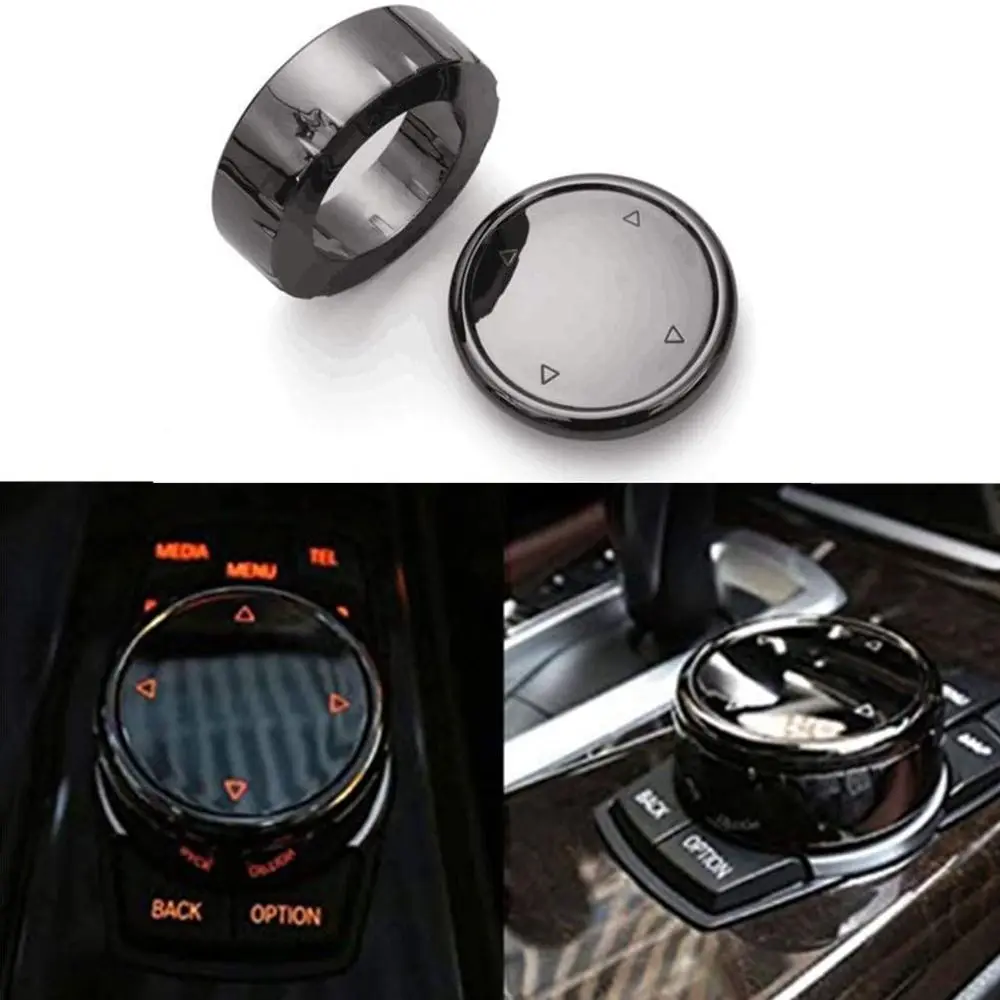 

Molding Knob Key Cover Car Part Car Button Cover Trim Knob Sticker Multimedia Knob Covers Button Decorative For BMW