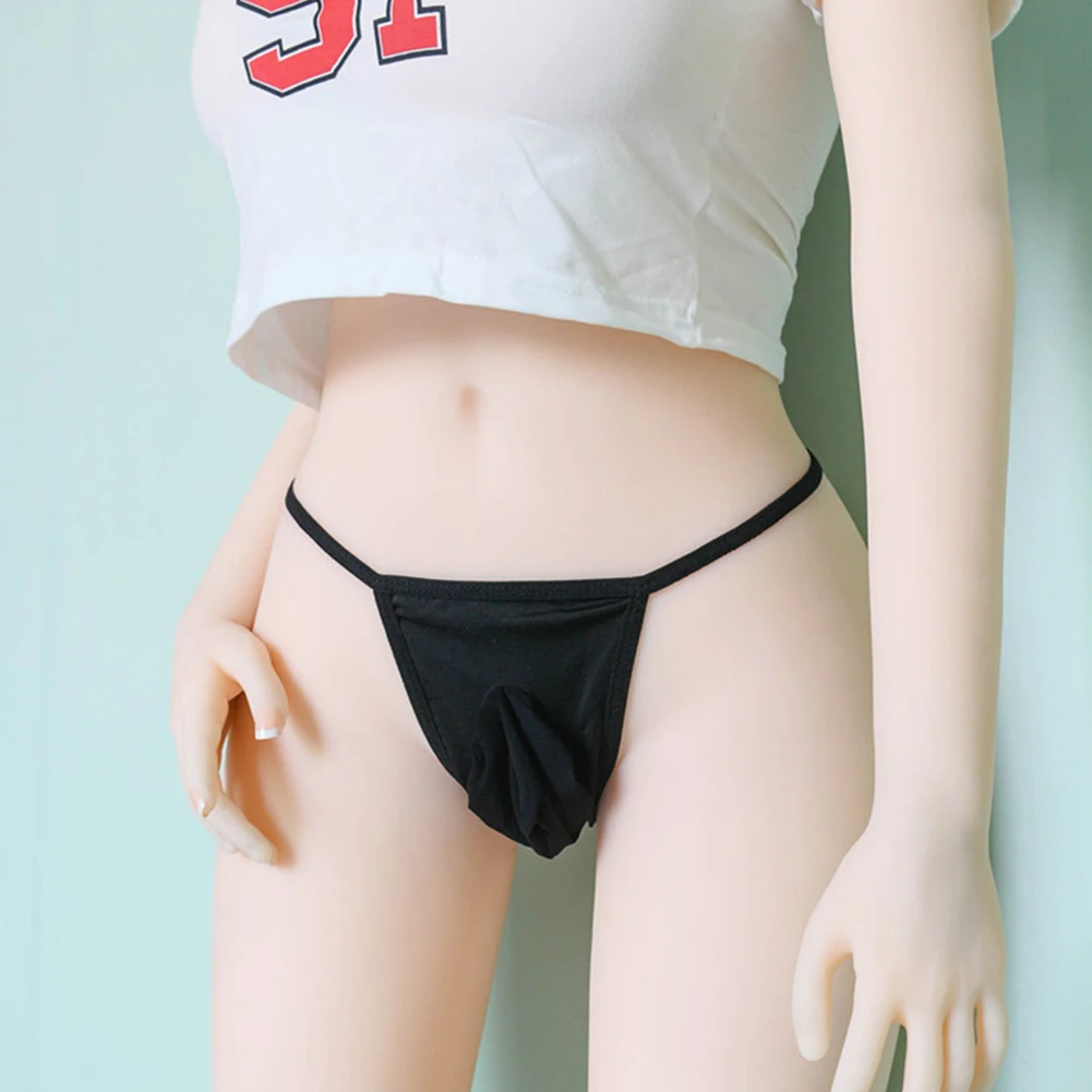 

Sexy T-back Thongs Sissy Ball Pouch Underwear G-string Back With Bowknot Gay Man Sexy Panties Low Rise Briefs Knickers Lingerie