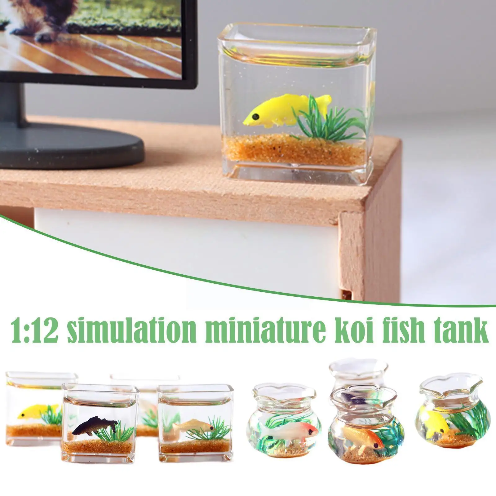 

1/12 Mini Fish Diy Resin Tools Transparent Goldfish S Miniature Accessory Jewelry Dollhouse Stuff Pendant Decor G2i1