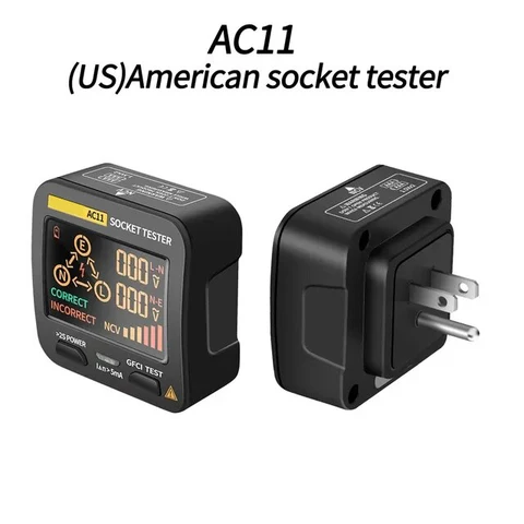 Смарт-тестер для розеток AC11, цифровой детектор для розеток, универсальный тестер для аккумуляторов US/UK/EU/AU