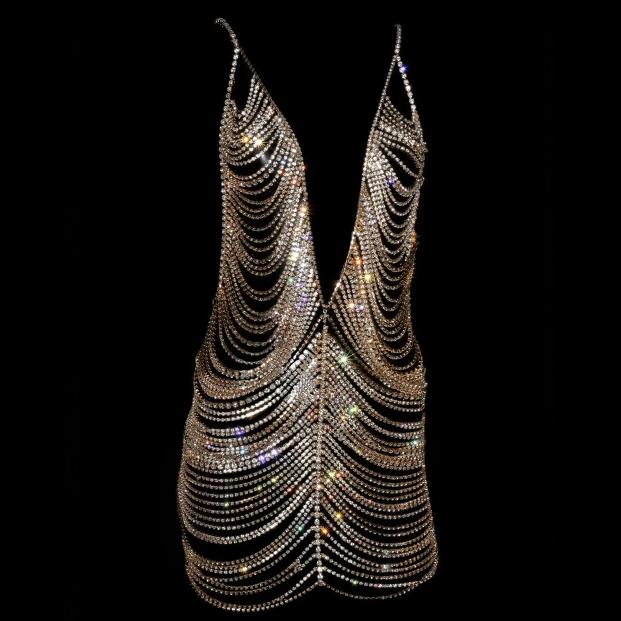 Роскошная модная юбка-бикини со стразами цепочка на слинге сиамская для