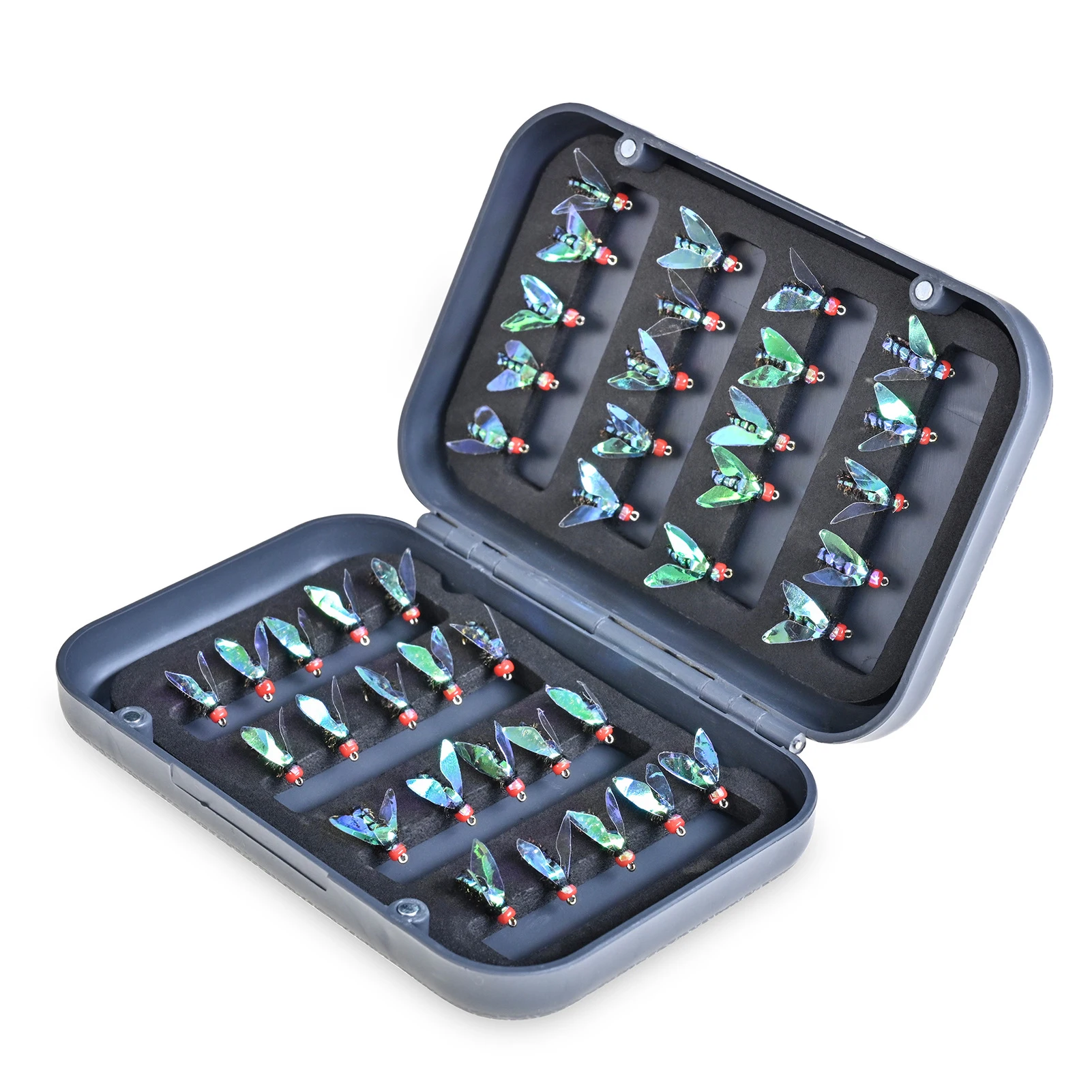 

Fly Fishing Flies Kit Fly Fishing Fly Assortment Handmade Fly Fishing Gear With Flies 40PCS Red Head And Green Body Fly Hooks