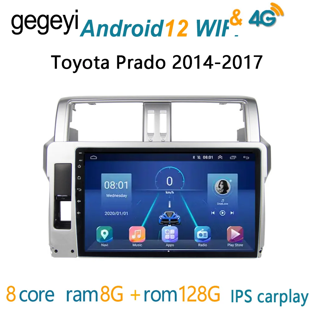 

8G+128G автомагнитола for Toyota Prado 2014 2017 магнитола для авто 2 din 2дин android андроид 1 дин навигатор для авто 2din рамка для магнитолы подголовник с монит...