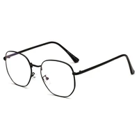 2018 fashion eyeglasses men women oversized round blue ray computer glasses brand designer light metal quality reflective lens