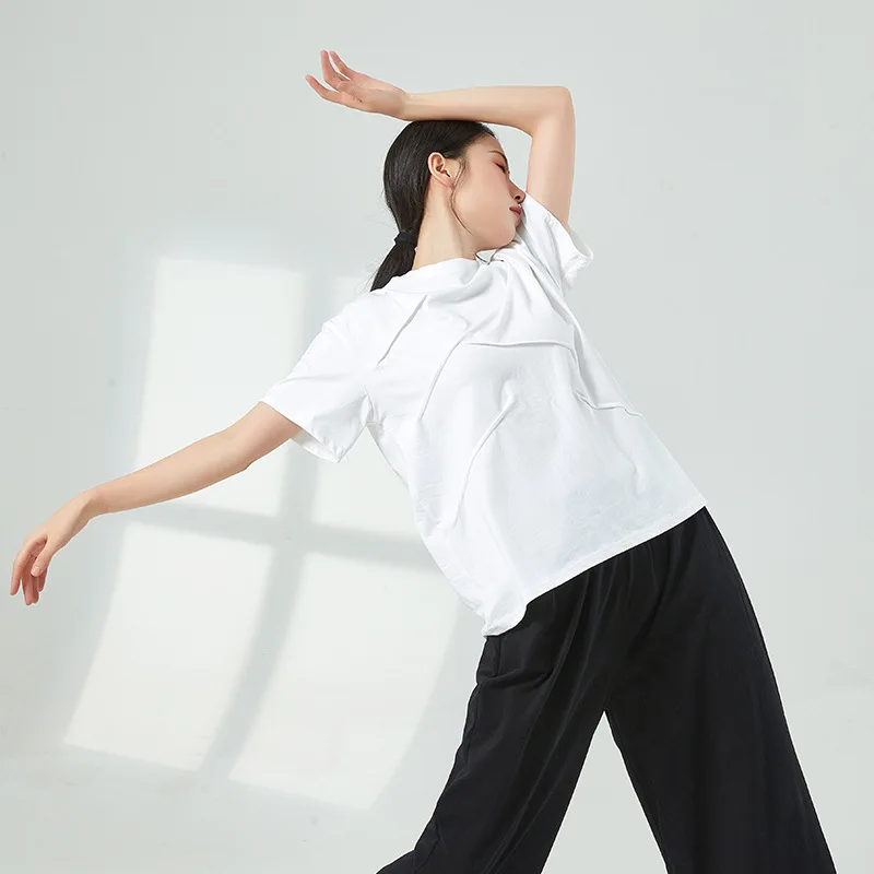 Футболка женская Свободная с длинным рукавом и рюшами для танца живота