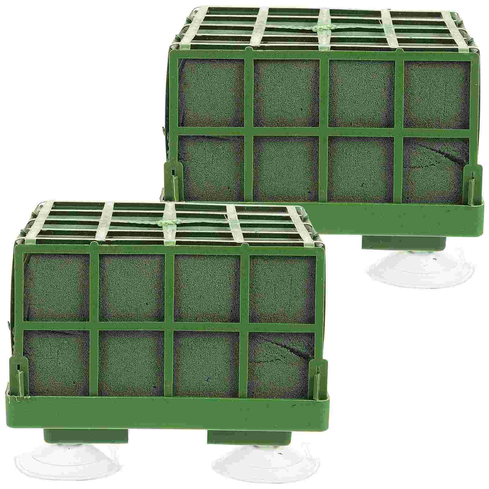 

2 Pcs Floral Mud Tray Foam Grande Cage Flower Decor Foams Bricks Wreath Suction Cup Sponge Arrangement Large Holder