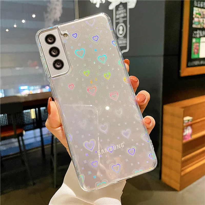 

Love Heart Phone Case For Samsung Galaxy S21 S20 FE S22 Plus Note 20 Ultra A53 A51 A71 A52 A32 A12 A72 A50 A21S A31 Back Cover