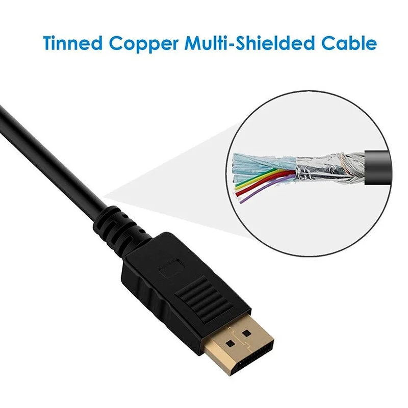 

Кабель-адаптер Displayport-DVI с сигналом DP на Dvi DP, 1,8 м, 3 м