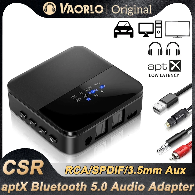 

Bluetooth 5.0 Audio Transmitter Receiver AptX HD LL Low Latency CSR8675 Wireless Adapter RCA SPDIF 3.5mm Aux Jack for TV PC Car