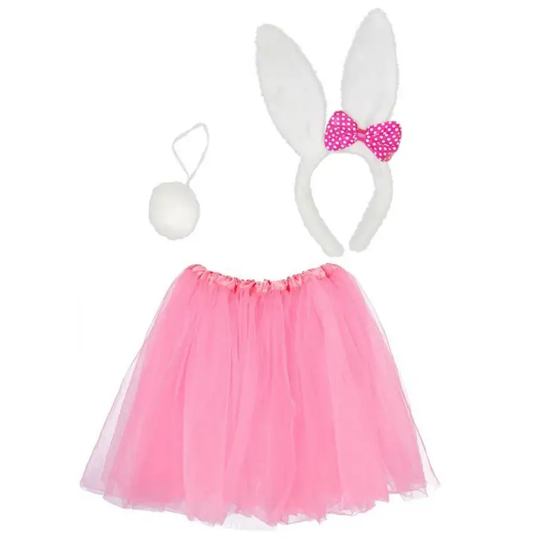 

Bunny Ears Cute Easter Rabbit Costume For Kids Halloween Easter Dress Up Cosplay Accessories Set Size Fits All Ages & Genders