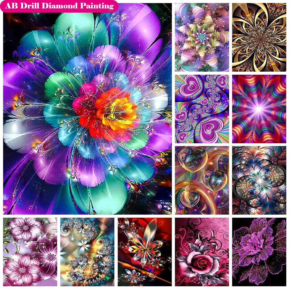 

Набор для алмазной живописи YIMEIDO AB, цветок, абстрактная сумка, квадрат лотоса/круглая Алмазная вышивка, Алмазная мозаика, текстура, домашний ...