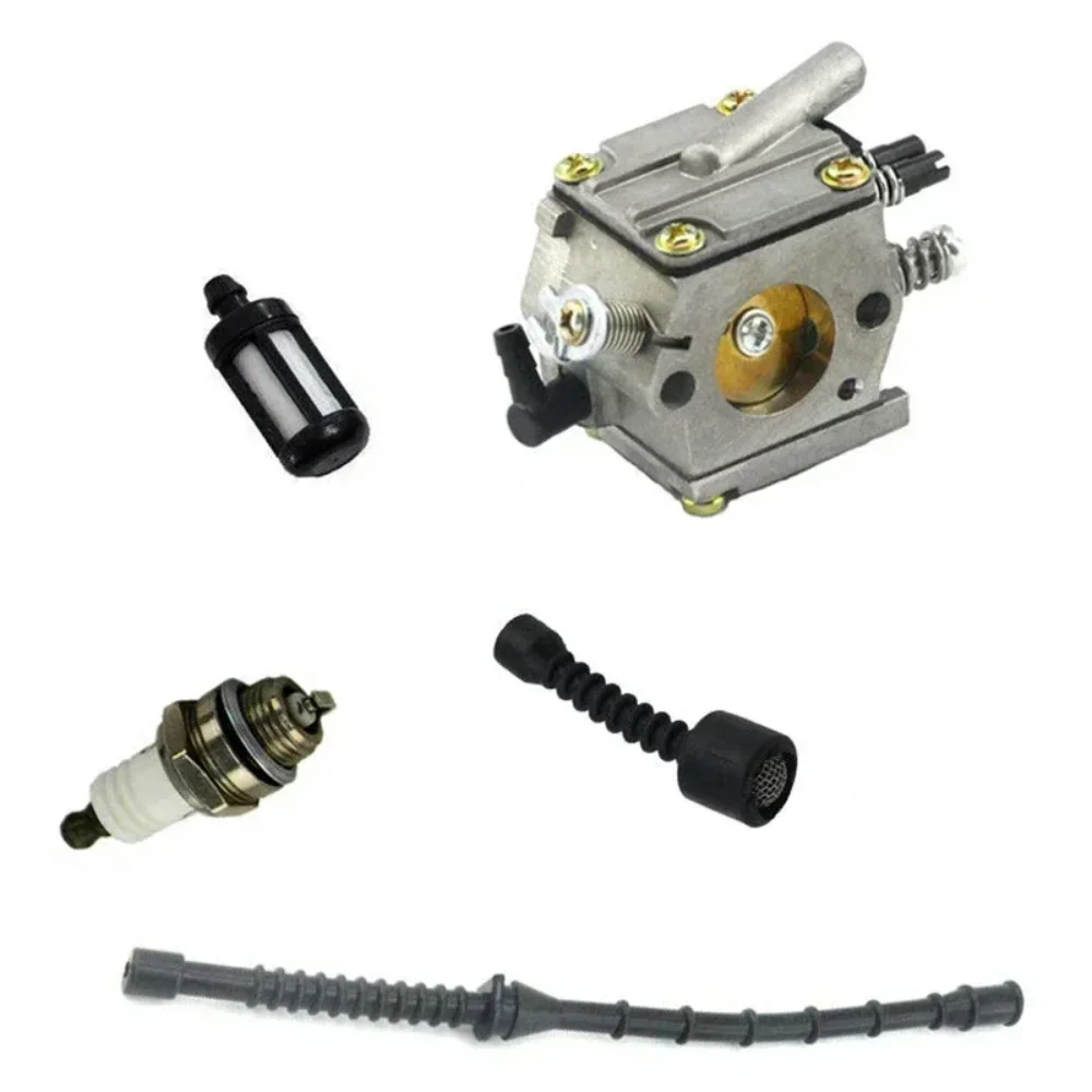 Фото Комплект карбюратора для бензопилы Stihl 038 MS380 MS381 038AV, карбюратор Super Magnum, топливный фильтр, штуцер топливной магистрали, аксессуары для садового электроинструмента. №1