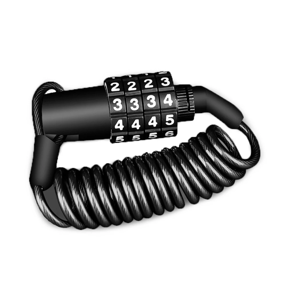 

Password lock bike safety bike helmet lock rope lock steel wire screw lock mountain bike backpack lock portable steel Cycling