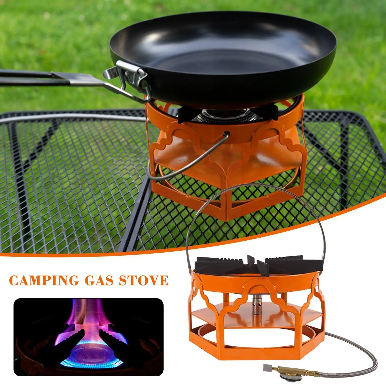 

Camping Wind Proof Gas Stove Portable BBQ Outdoor Heater Furnace Gas Outside Lightweight Gas Stove Burner Gas Cooking Campi T9G1