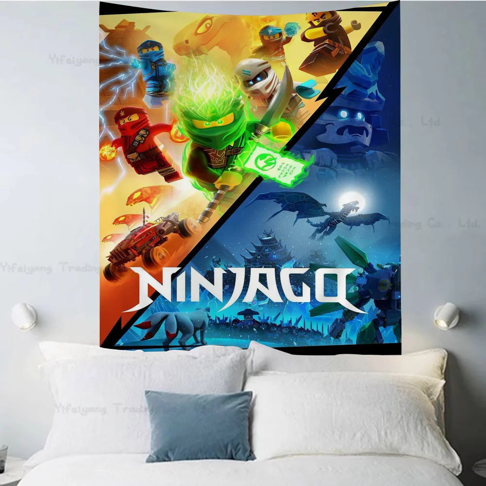 Cool Cartoon-N-Ninjago Printed Large Wall Tapestry Hanging Tarot Hippie Rugs Dorm Home Decor