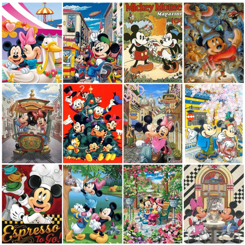 

Алмазная живопись Disney 5D «сделай сам», картины Минни Микки Маус, Дональд Дак, искусственная мозаика, полноразмерная вышивка, домашний декор