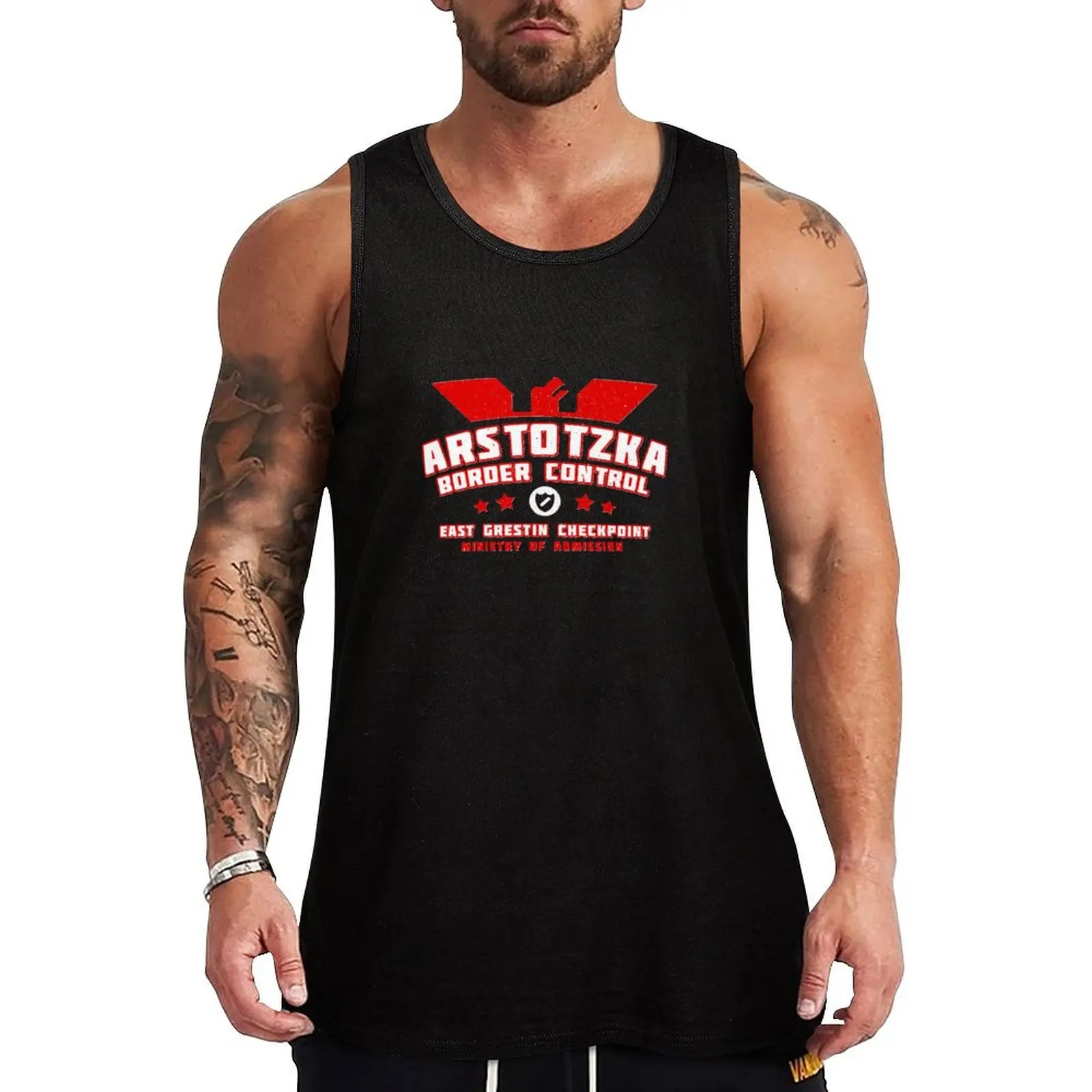 Papers Please Arstotzka Border Control Tank Top аниме Спортивная одежда Топы Мужская футболка без