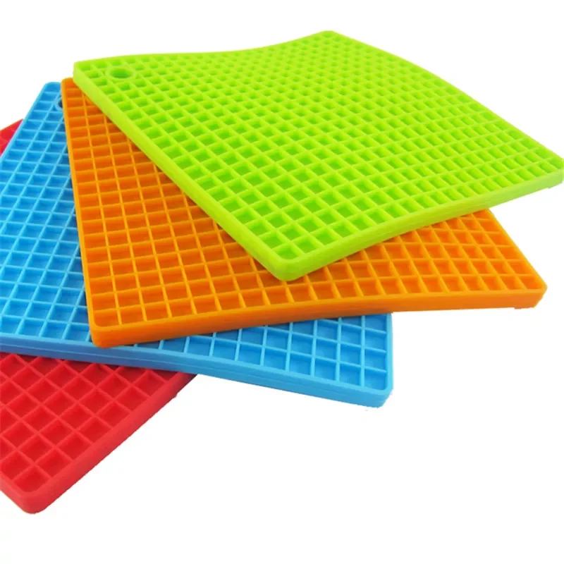 

2022New Muti-Funcation Square Silicone Non-slip Heat Resistant Mat Hang Tableware Coaster Cushion Placemat Pot Holder Kitchen Ac